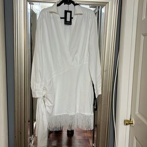 Pretty Little Thing White shingle dress